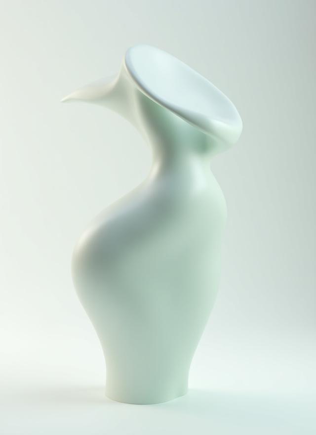 Escultura 'Serenidad', formas fluidas de aluminio pulido