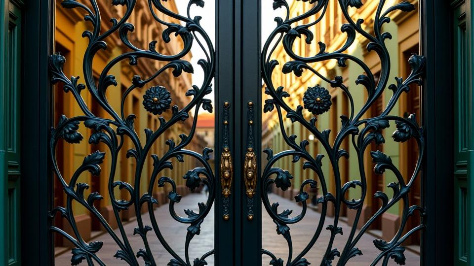 Portón Art Nouveau restaurado a su esplendor original